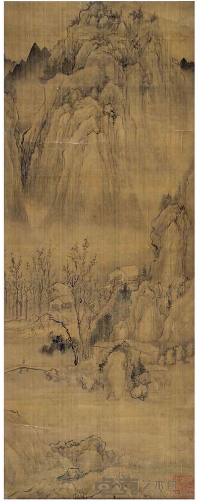 佚 名［清］ 孤邨山居图 83×32cm