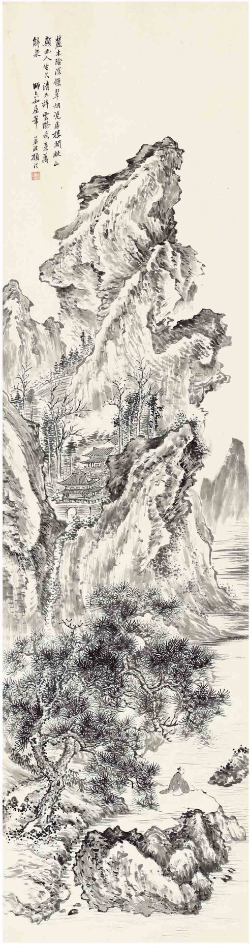 顾 澐（1835～1896） 崇山楼阁图