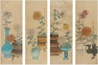王 绮（1874～1920） 清供四屏