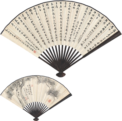 高时丰（1876～1960）、谭泽闿（1889～1947） 苍松图 书法