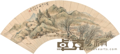 顾 澐（1835～1896） 湖山泛舟图 53.5×17.5cm