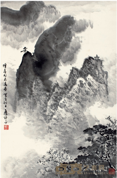应野平（1910～1990） 云海松涛圗 67.5×44.5cm