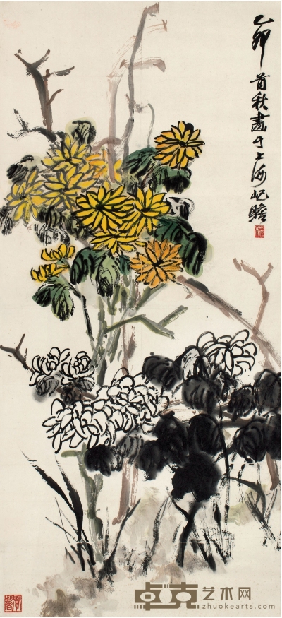 朱屺瞻（1892～1996） 秋色图 106.5×48.5cm