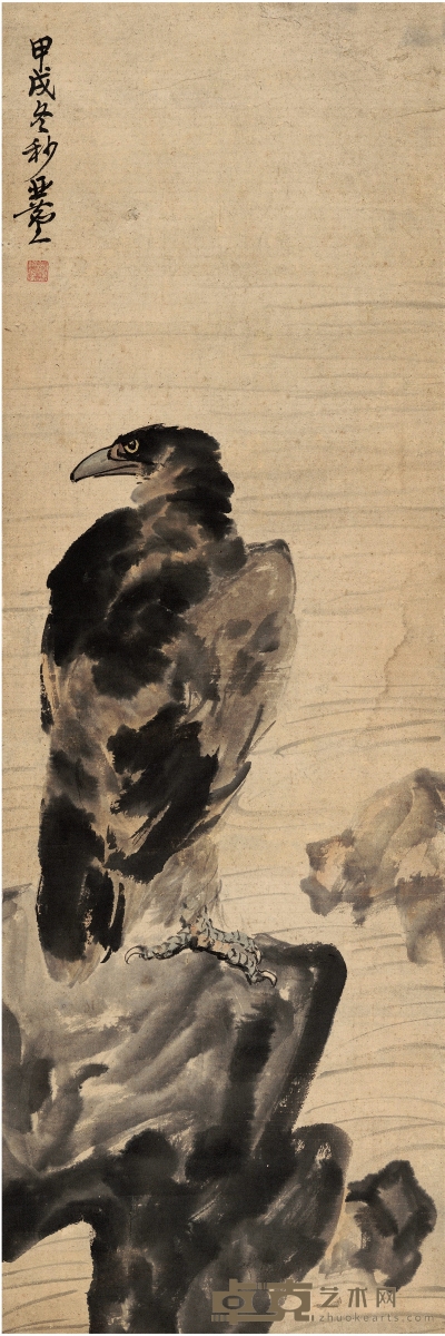 汪亚尘（1894～1983） 雄鹰图 106.5×35.5cm
