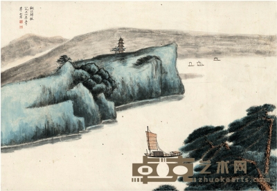 李秋君（1899～1973） 桐江归颿图 97×67cm