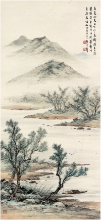 黄君璧（1898～1991） 泛湖山色图