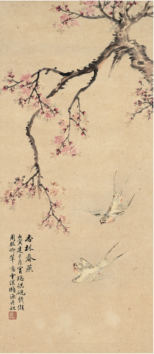 冯超然（1882～1954） 杏林春燕图