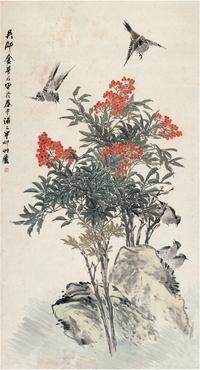 金梦石（1869～1947后） 翎毛花卉