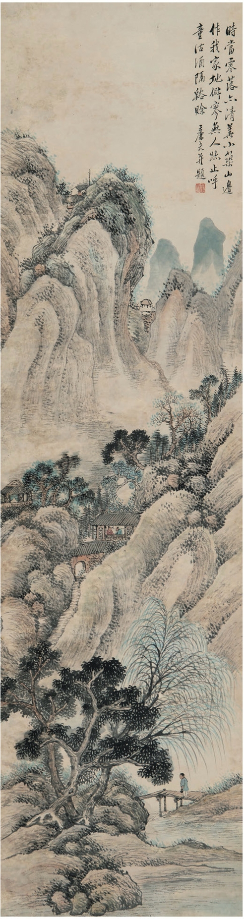 陆 恢（1851～1920） 山溪沽酒图