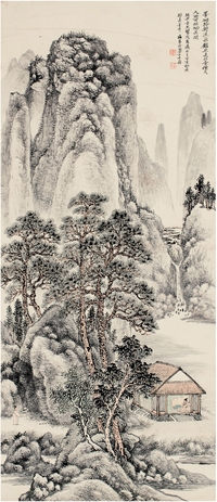 吕 万（1885～1951） 松山流泉图