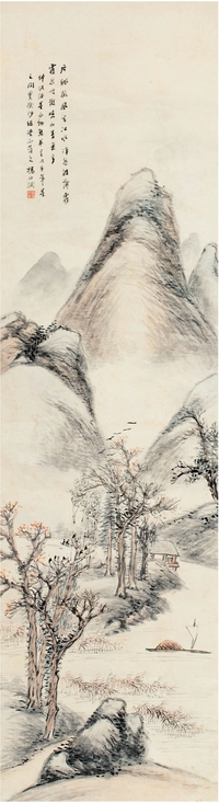 杨伯润（1837～1911） 晚山江渚图