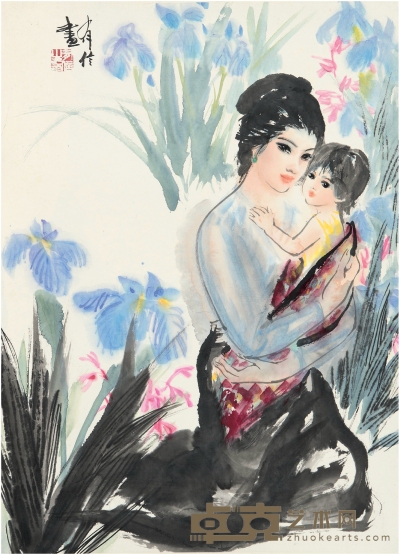姚有信（1935～1995） 慈爱图 68×49.5cm