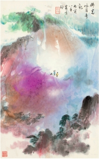 黄达聪（1913～2001） 佛光峨嵋图
