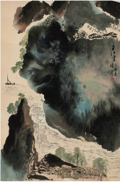 陆一飞（1931～2005） 蜀江云图 69.5×46.5cm