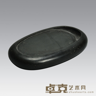 腰圆形眉纹歙砚 16.5×10×2.5cm