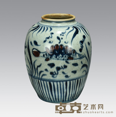 青花釉里红罐 直径:12cm高:15.6cm