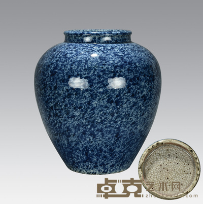 洒蓝釉大罐 直径:22cm高:27cm