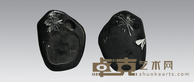 菊花石随形砚 21×16×1.8cm