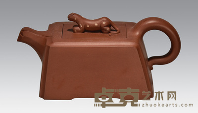 王振国制紫砂豹方壶 9×11.5×7.6cm