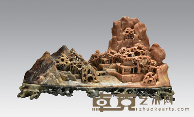 山水寿山笔架 长:22cm高:12cm