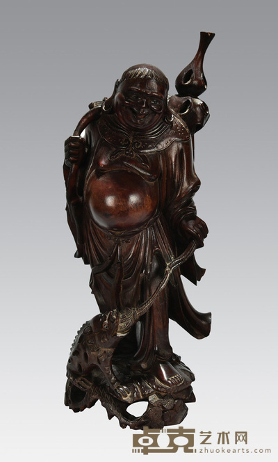 “刘海戏金蟾”红木雕 高:32cm