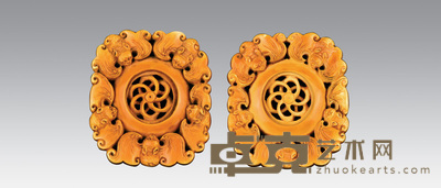 牙雕蝠纹转心佩 5.3cm×4.5×0.9cm