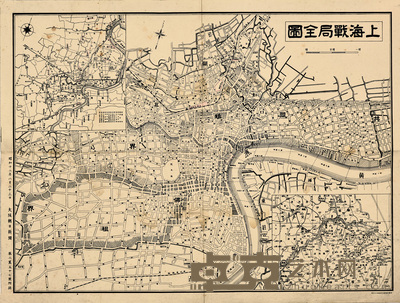 上海战局全图 39×51cm