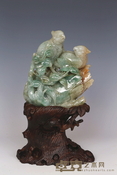 翡翠花鸟摆件 15×14×5cm