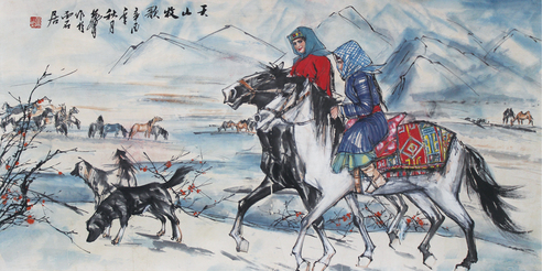 黄胄款 天山牧歌图