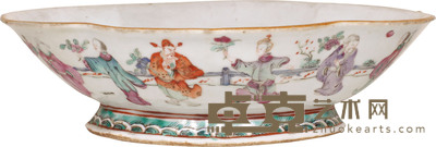 清.同治粉彩人物水仙盆 D:27.5cm