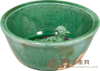 明.绿釉洗 H:5cm