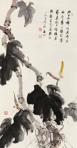 赵少昂 白鹤芋