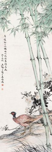 王伟 花竹锦雉