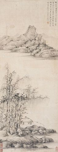 倪瓒 溪岸草庐图