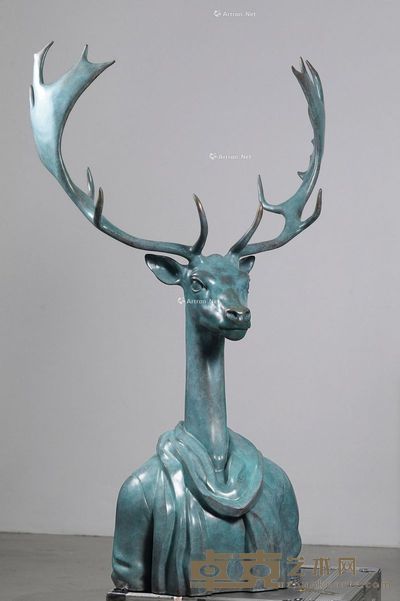 毛锎 高等动物之鹿智者 62×40×103cm