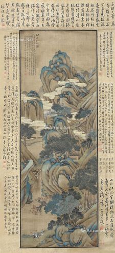 盛懋 关山行旅图