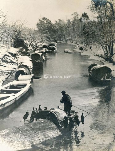 郎静山 1930s 风雪渔归