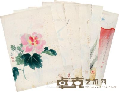 朵云轩书画笺 （二十一张） 单片 设色纸本 26.5×18cm