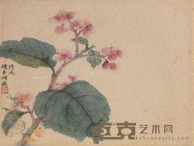 吴湖帆 海棠 13.3×17.7cm