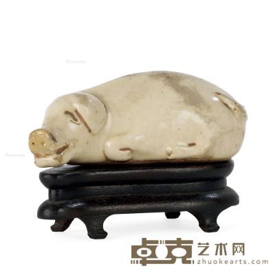 宋 白瓷猪 高5.5cm；长13.8cm