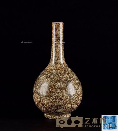 清 仿石纹釉胆瓶 高25cm