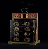 清 潮州金漆木雕文具盒