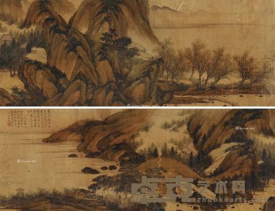 几谷和尚 春江霁色图 30×163cm