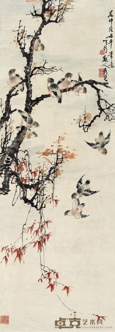 马万里 十美图 114×39cm