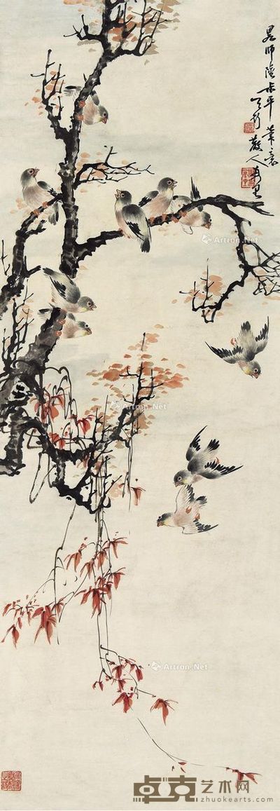 马万里 十美图 114×39cm