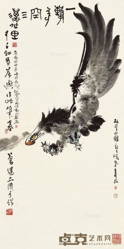 郑乃珖 一击长空三万里 136×67cm