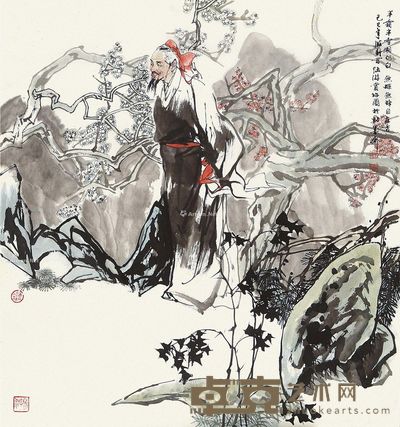 杜滋龄 陆游赏梅图 96×90cm