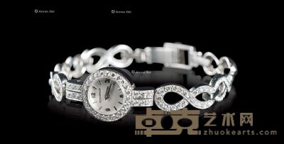 积家（JAEGER-LECOULTRE）约1950年制18K白金镶钻石女士机械腕表 腕表长约19cm