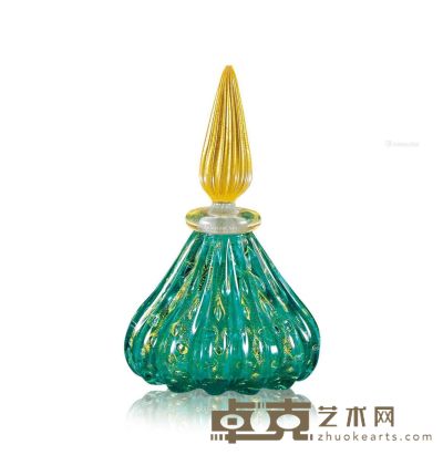 约1930年制 吹玻璃艺术造像香水瓶 10.39×17cm