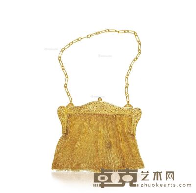 19世纪末 金编织宴会手袋 重约177.98克；29×14cm